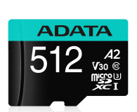 Karta pamięci Adata microSD 512GB 100MB/s AUSDX512GUI3V30SA2-RA1